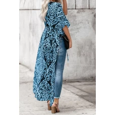 Umpire Blue Bohemian Style Printed Midi Cover Up 